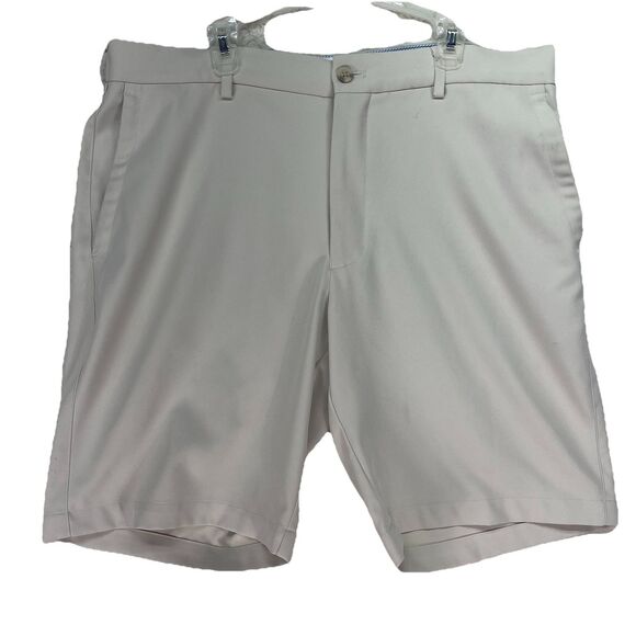 Size 33 - PETER MILLAR SALEM‎ HIGH DRAPE PERFORMANCE SHORT ME0EB82 Beige - Picture 1 of 10